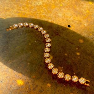 Touchstone Crystal rose gold with silk crystals ice bracelet